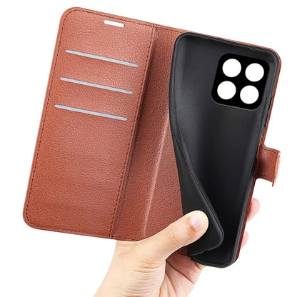 For Honor X8b 4G Leather Wallet Case Litchi Texture Protective Phone Cover