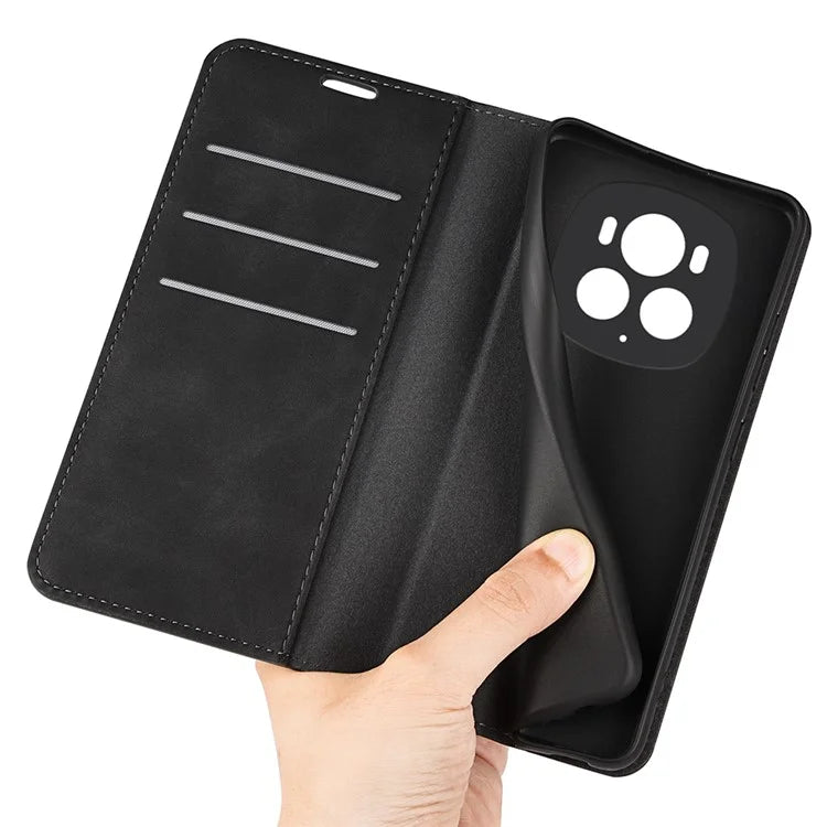 For Honor Magic6 Pro 5G Case Skin-Touch PU Leather Protective Phone Cover
