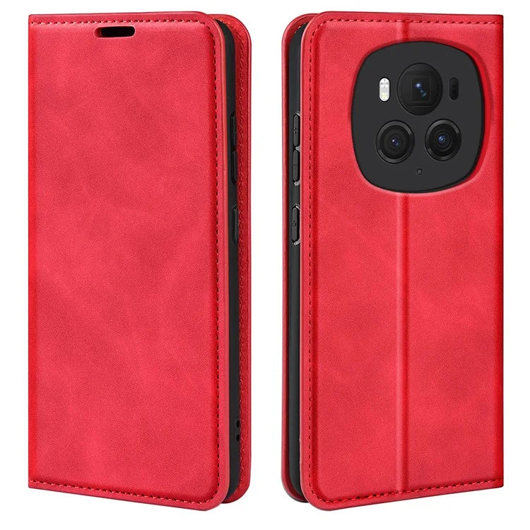 For Honor Magic6 Pro 5G Case Skin-Touch PU Leather Protective Phone Cover