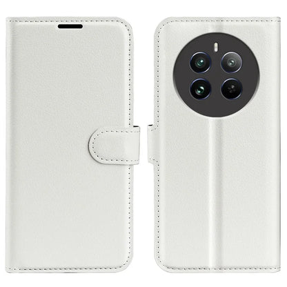 For Realme 12+ 5G Case Litchi Texture PU Leather Folio Flip Wallet Phone Cover