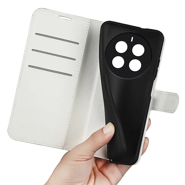 For Realme 12+ 5G Case Litchi Texture PU Leather Folio Flip Wallet Phone Cover