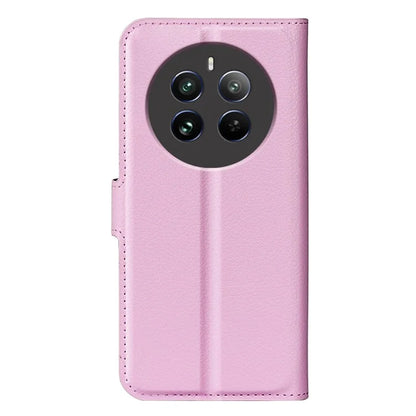 For Realme 12+ 5G Case Litchi Texture PU Leather Folio Flip Wallet Phone Cover
