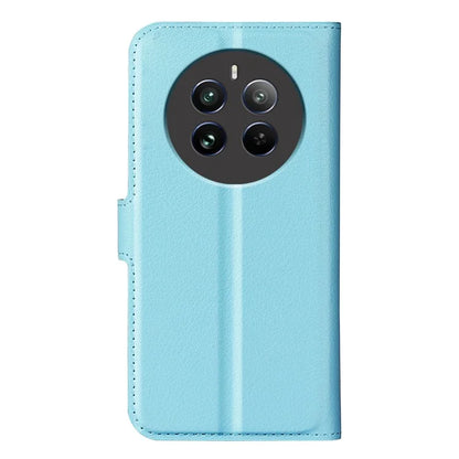 For Realme 12+ 5G Case Litchi Texture PU Leather Folio Flip Wallet Phone Cover