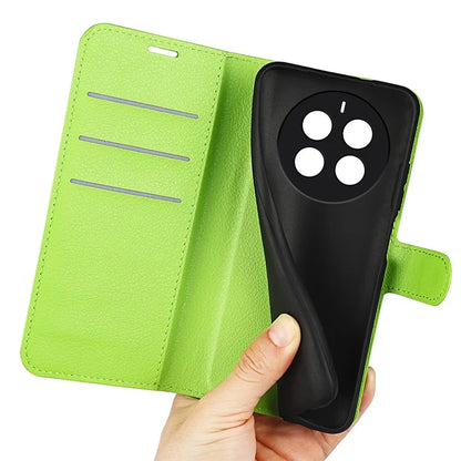 For Realme 12+ 5G Case Litchi Texture PU Leather Folio Flip Wallet Phone Cover