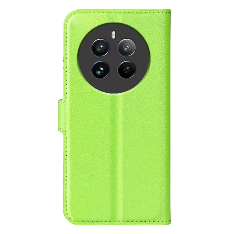 For Realme 12+ 5G Case Litchi Texture PU Leather Folio Flip Wallet Phone Cover