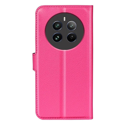 For Realme 12+ 5G Case Litchi Texture PU Leather Folio Flip Wallet Phone Cover