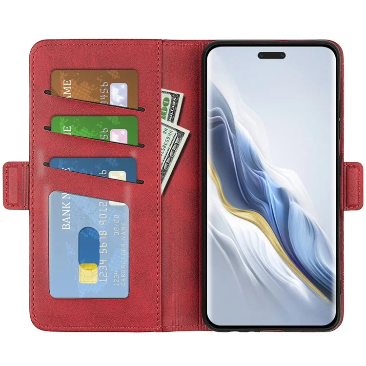 For Honor Magic6 Pro 5G Phone Case Dual Magnetic Clasp Leather Flip Cover