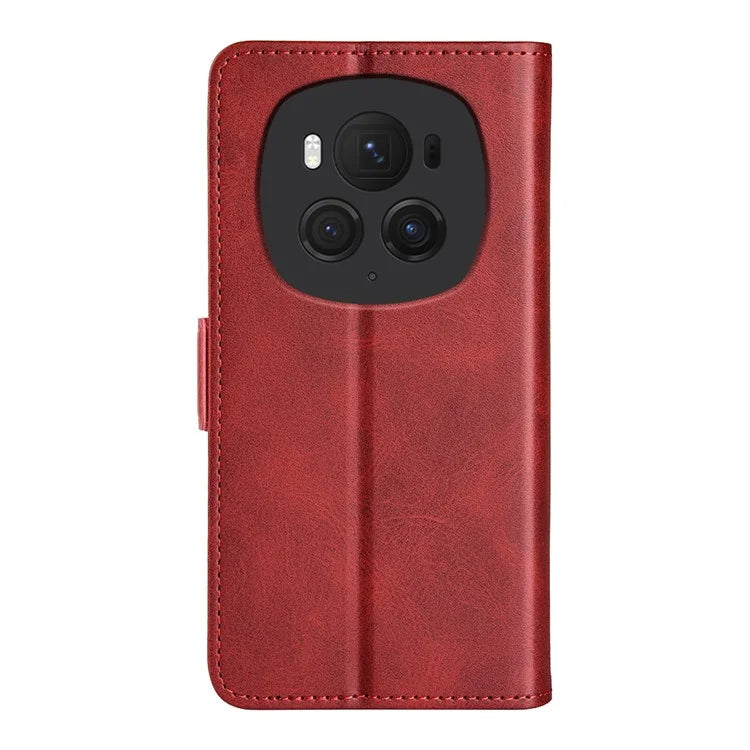 For Honor Magic6 Pro 5G Phone Case Dual Magnetic Clasp Leather Flip Cover