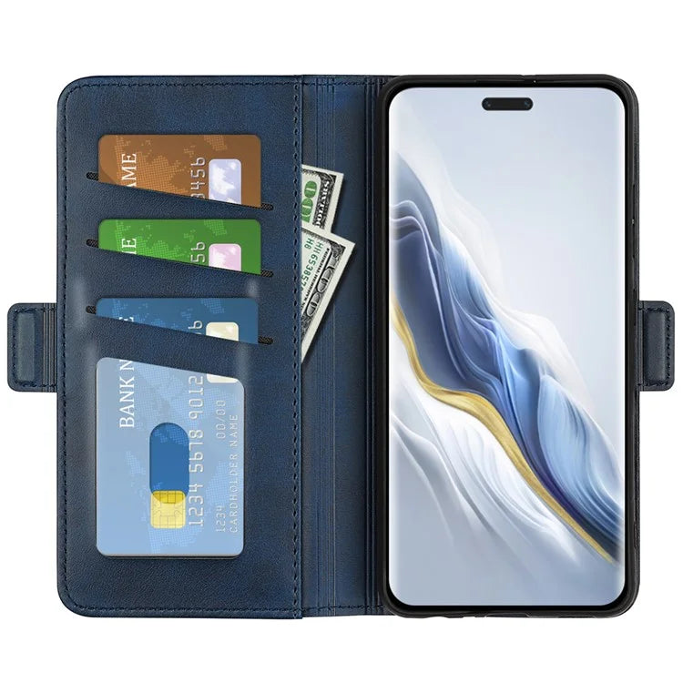For Honor Magic6 Pro 5G Phone Case Dual Magnetic Clasp Leather Flip Cover