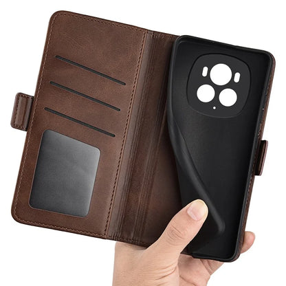 For Honor Magic6 Pro 5G Phone Case Dual Magnetic Clasp Leather Flip Cover