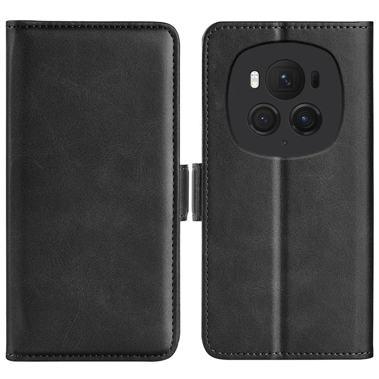 For Honor Magic6 Pro 5G Phone Case Dual Magnetic Clasp Leather Flip Cover