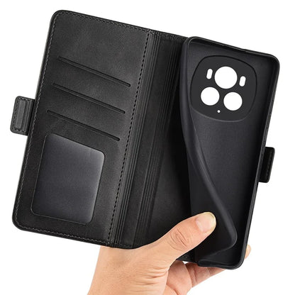For Honor Magic6 Pro 5G Phone Case Dual Magnetic Clasp Leather Flip Cover