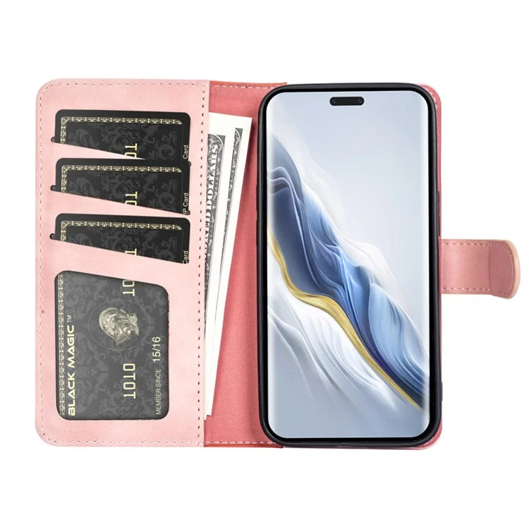 For Honor Magic6 Pro 5G Case PU Leather Color Splicing Wallet Phone Cover
