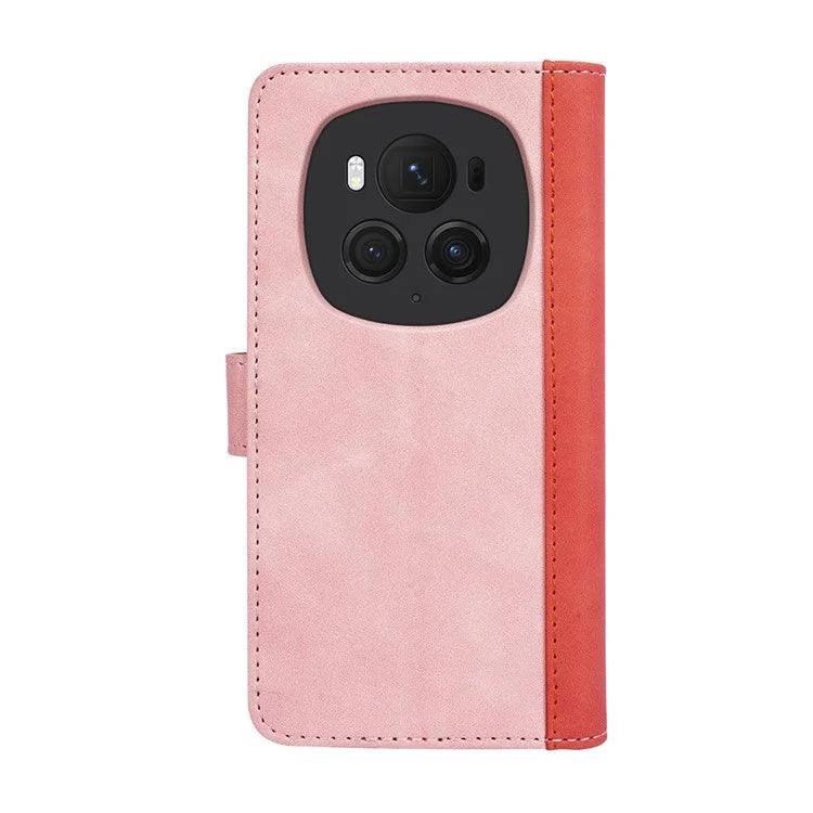 For Honor Magic6 Pro 5G Case PU Leather Color Splicing Wallet Phone Cover