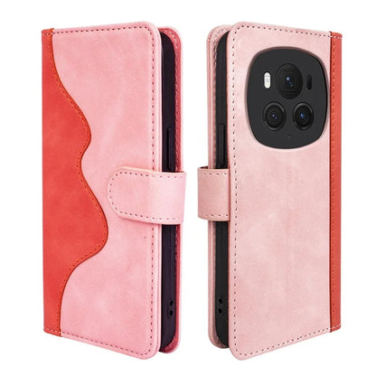 For Honor Magic6 Pro 5G Case PU Leather Color Splicing Wallet Phone Cover
