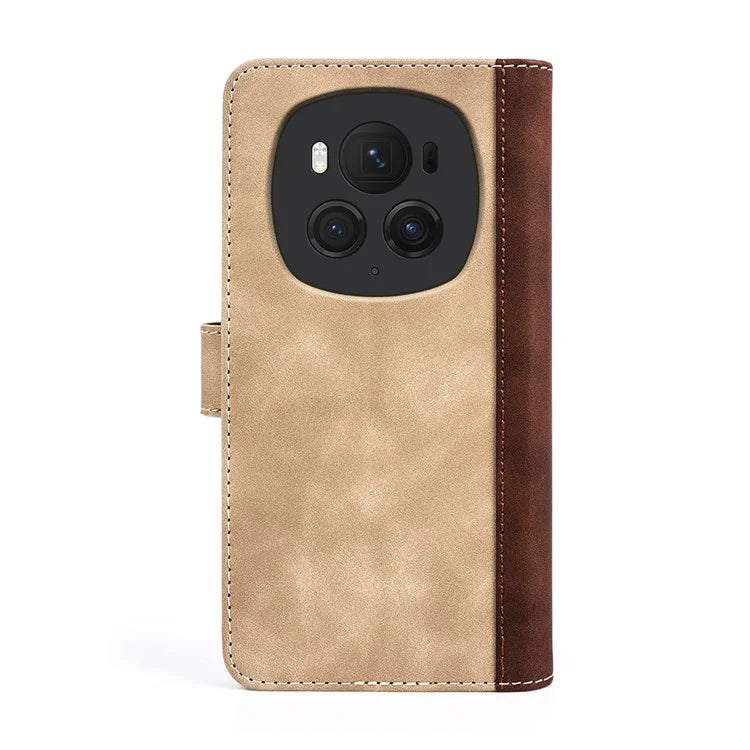 For Honor Magic6 Pro 5G Case PU Leather Color Splicing Wallet Phone Cover
