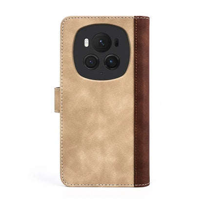 For Honor Magic6 Pro 5G Case PU Leather Color Splicing Wallet Phone Cover