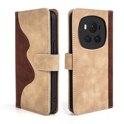 For Honor Magic6 Pro 5G Case PU Leather Color Splicing Wallet Phone Cover