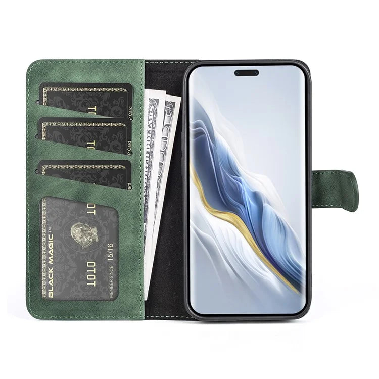 For Honor Magic6 Pro 5G Case PU Leather Color Splicing Wallet Phone Cover