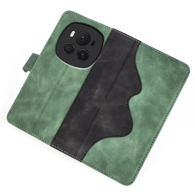 For Honor Magic6 Pro 5G Case PU Leather Color Splicing Wallet Phone Cover