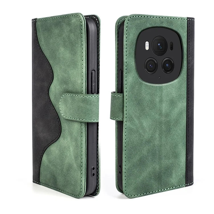 For Honor Magic6 Pro 5G Case PU Leather Color Splicing Wallet Phone Cover