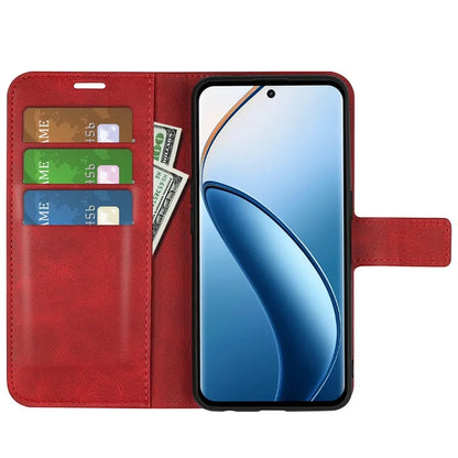 For Realme 12+ 5G Leather Case Calf Texture Phone Wallet Cover