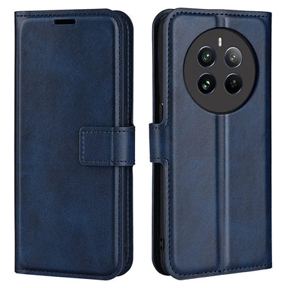 For Realme 12+ 5G Leather Case Calf Texture Phone Wallet Cover