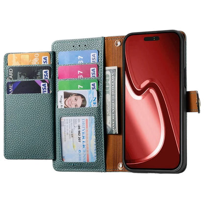 For iPhone 15 Pro Max Leather Case RFID Blocking Zipper Wallet Phone Cover
