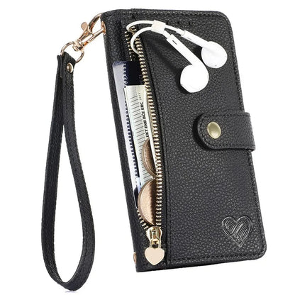 For Samsung Galaxy A14 5G / 4G Case RFID Blocking Leather Stand Cover with Zipper Wallet