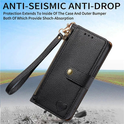 For Samsung Galaxy A14 5G / 4G Case RFID Blocking Leather Stand Cover with Zipper Wallet