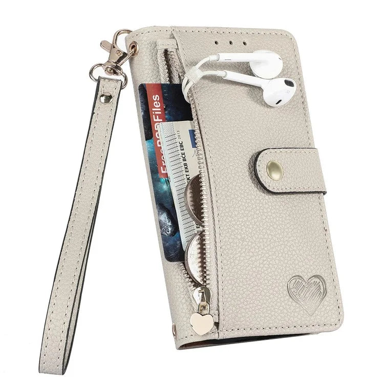 For Samsung Galaxy A14 5G / 4G Case RFID Blocking Leather Stand Cover with Zipper Wallet