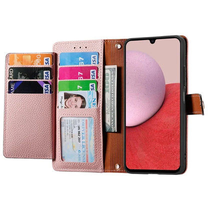 For Samsung Galaxy A14 5G / 4G Case RFID Blocking Leather Stand Cover with Zipper Wallet