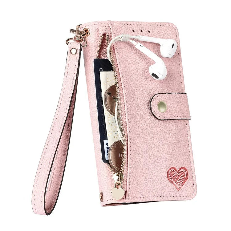 For Samsung Galaxy A14 5G / 4G Case RFID Blocking Leather Stand Cover with Zipper Wallet