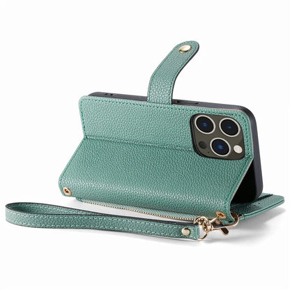 For iPhone 14 Pro Max Case Zipper Wallet Phone Leather Cover Heart Shape Imprinted