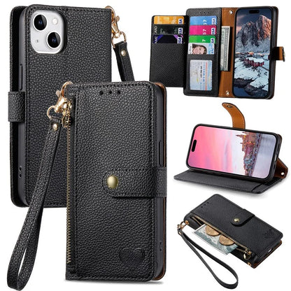 For iPhone 14 Plus Case RFID Blocking Wallet PU Leather Stand Flip Phone Cover