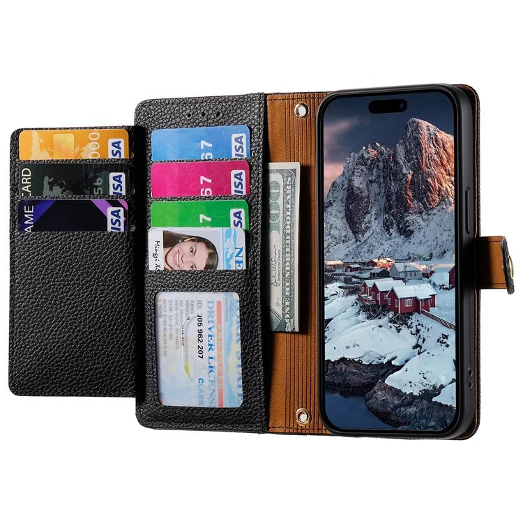 For iPhone 14 Plus Case RFID Blocking Wallet PU Leather Stand Flip Phone Cover