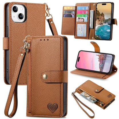 For iPhone 14 Plus Case RFID Blocking Wallet PU Leather Stand Flip Phone Cover