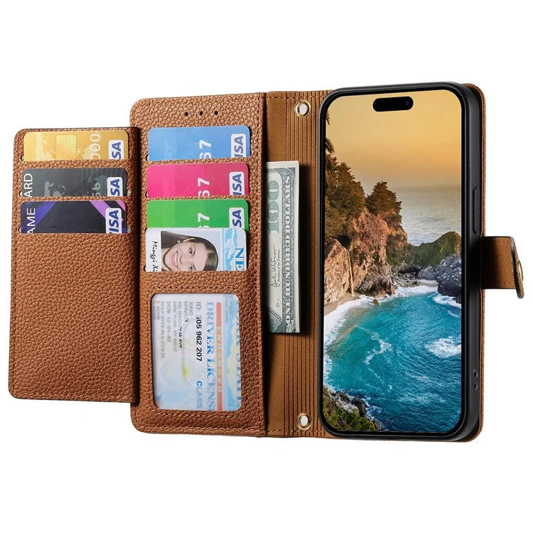 For iPhone 14 Plus Case RFID Blocking Wallet PU Leather Stand Flip Phone Cover