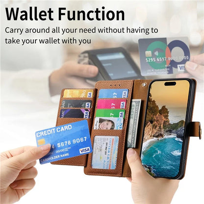 For iPhone 14 Plus Case RFID Blocking Wallet PU Leather Stand Flip Phone Cover
