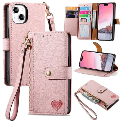 For iPhone 14 Plus Case RFID Blocking Wallet PU Leather Stand Flip Phone Cover