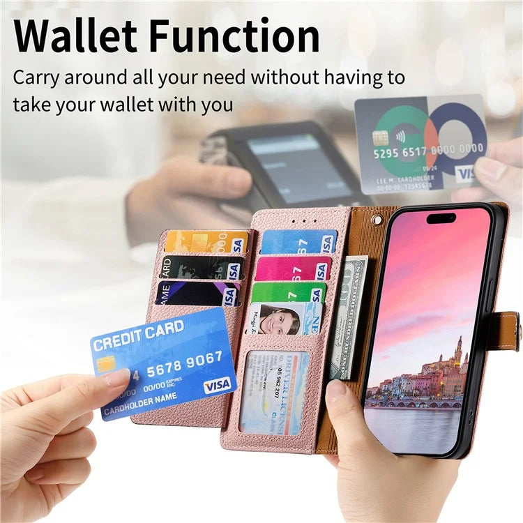 For iPhone 14 Plus Case RFID Blocking Wallet PU Leather Stand Flip Phone Cover