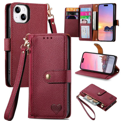 For iPhone 14 Plus Case RFID Blocking Wallet PU Leather Stand Flip Phone Cover