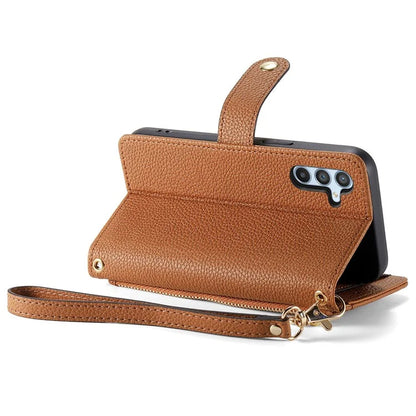 For Samsung Galaxy A34 5G Case with Strap PU Leather Phone Cover RFID Blocking Wallet