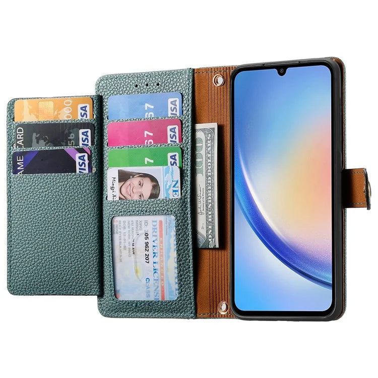 For Samsung Galaxy A34 5G Case with Strap PU Leather Phone Cover RFID Blocking Wallet