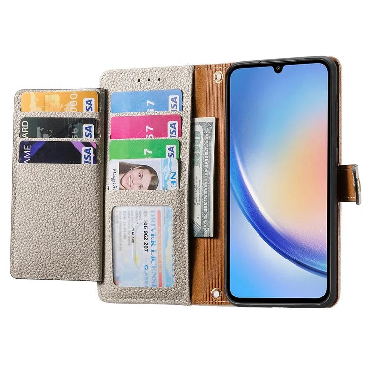For Samsung Galaxy A34 5G Case with Strap PU Leather Phone Cover RFID Blocking Wallet