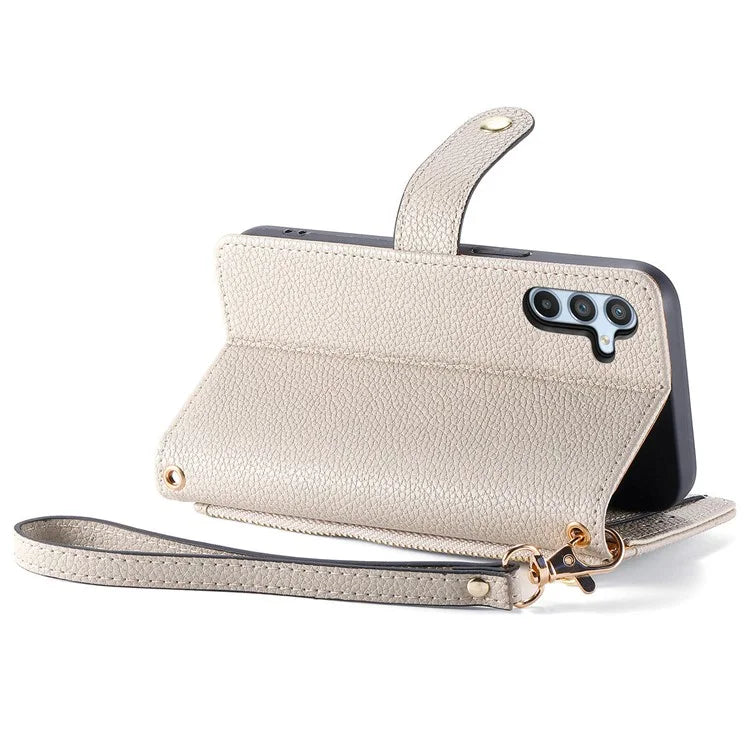 For Samsung Galaxy A34 5G Case with Strap PU Leather Phone Cover RFID Blocking Wallet