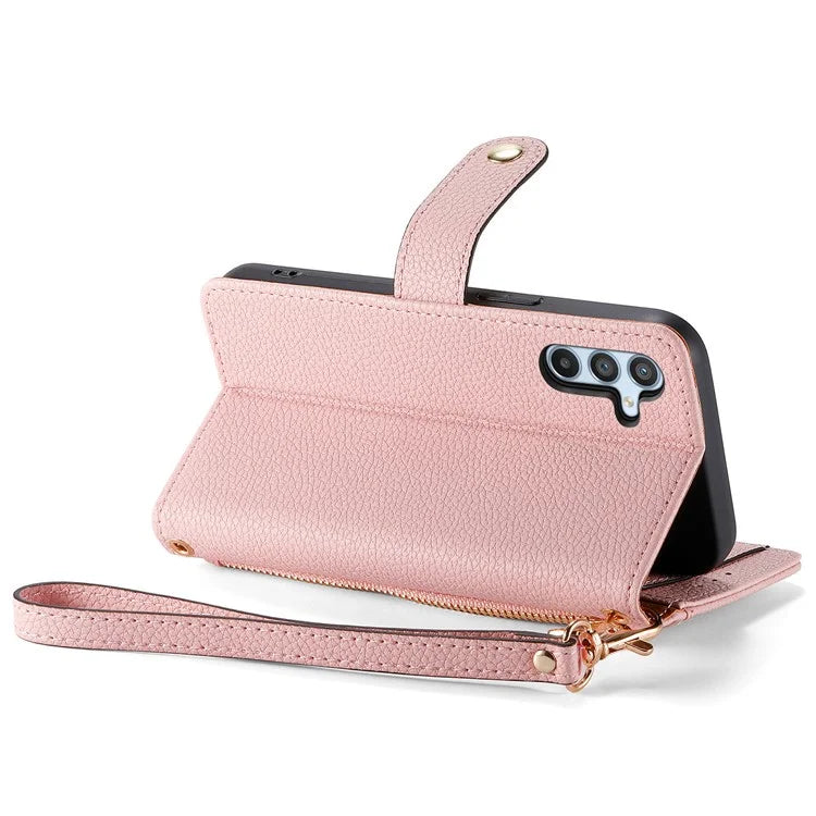 For Samsung Galaxy A34 5G Case with Strap PU Leather Phone Cover RFID Blocking Wallet