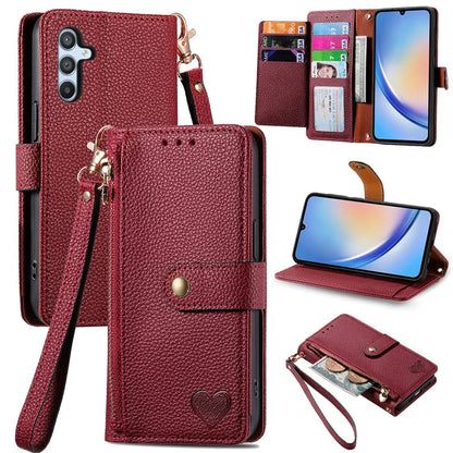 For Samsung Galaxy A34 5G Case with Strap PU Leather Phone Cover RFID Blocking Wallet
