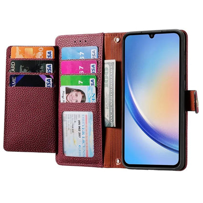 For Samsung Galaxy A34 5G Case with Strap PU Leather Phone Cover RFID Blocking Wallet