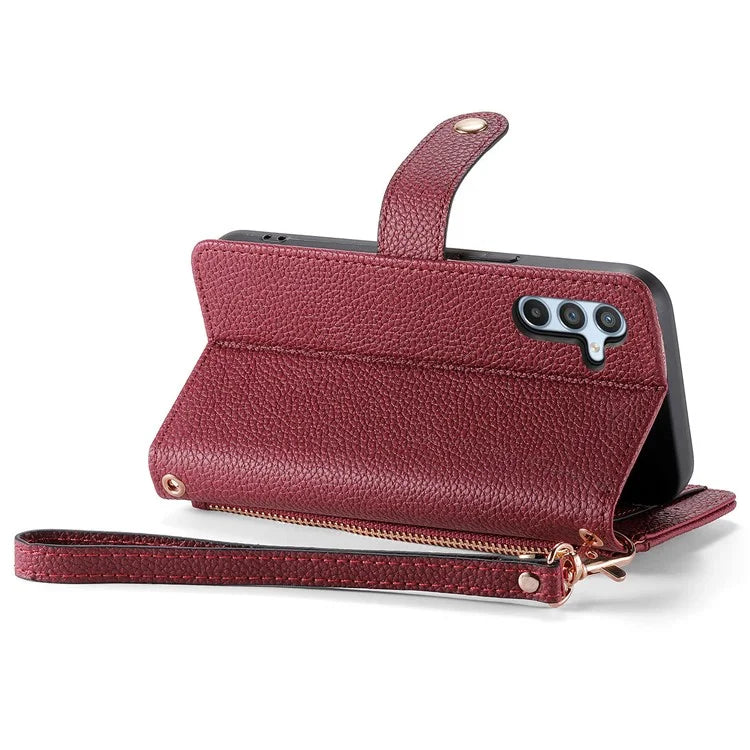 For Samsung Galaxy A34 5G Case with Strap PU Leather Phone Cover RFID Blocking Wallet